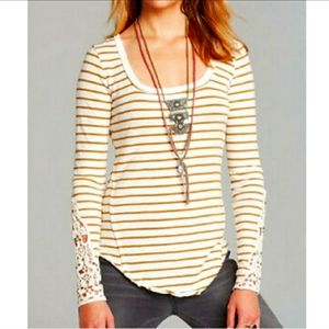 Free People Hard Candy Cuff Top in Ivory Combo LG